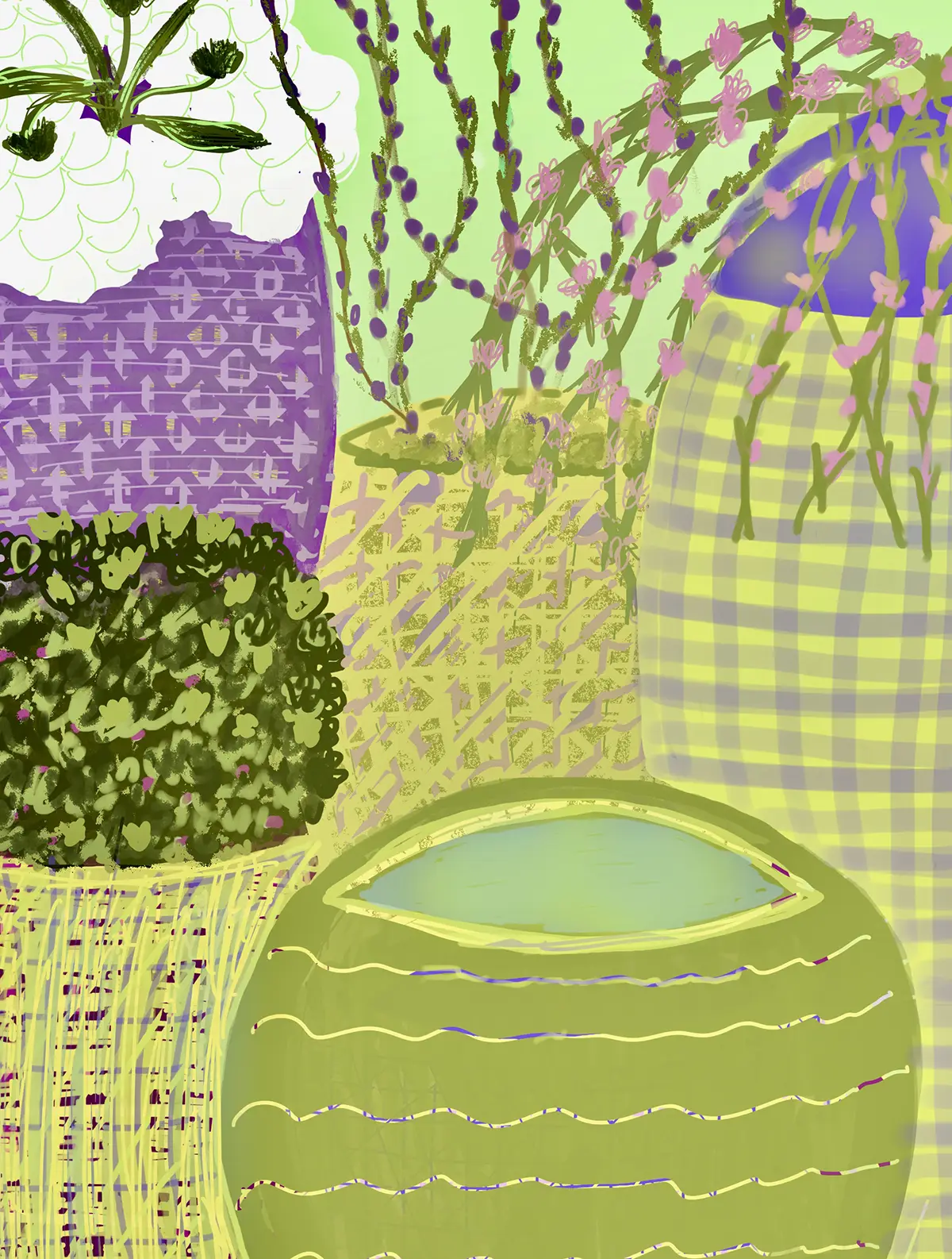 Purple with Green